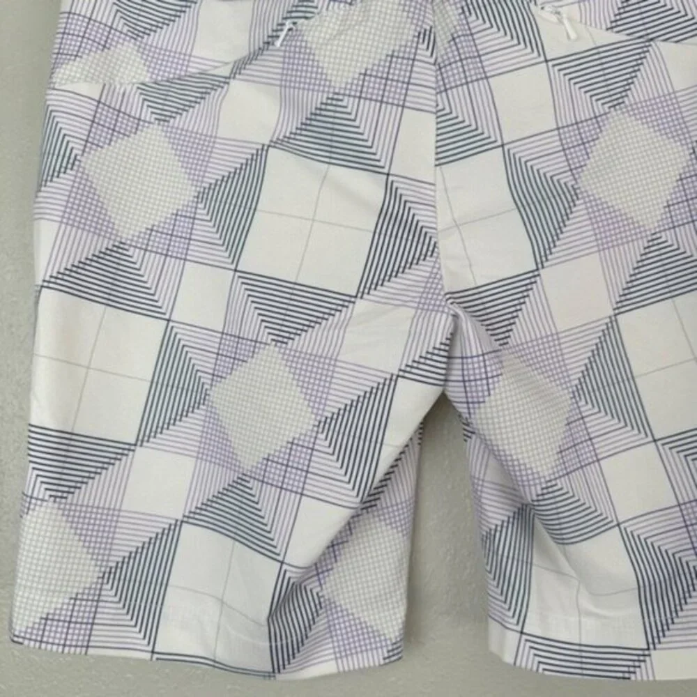 Sunice purple white golf bermuda athletic shorts 4